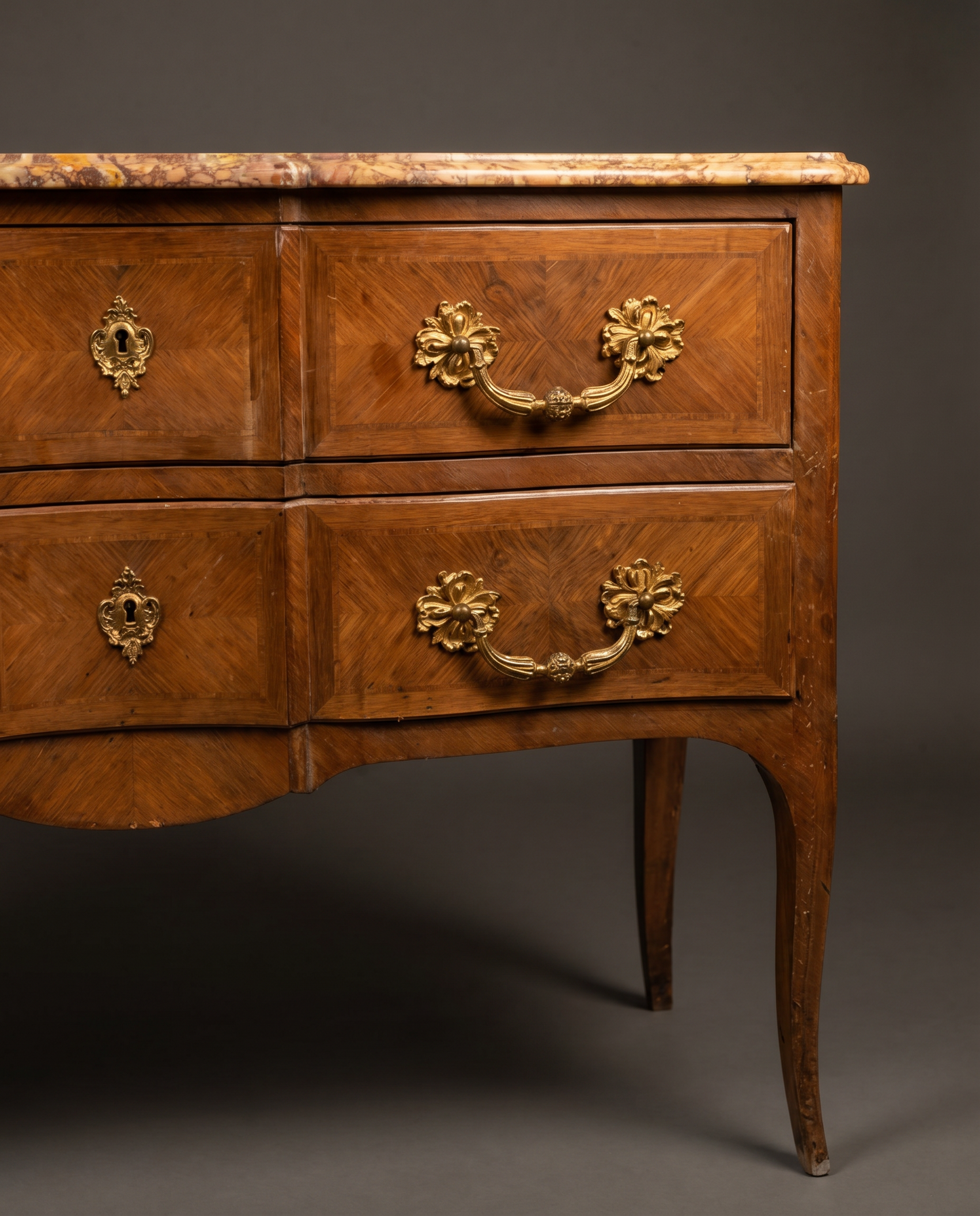 Vintage French Provincial Marble Top Dresser / Console