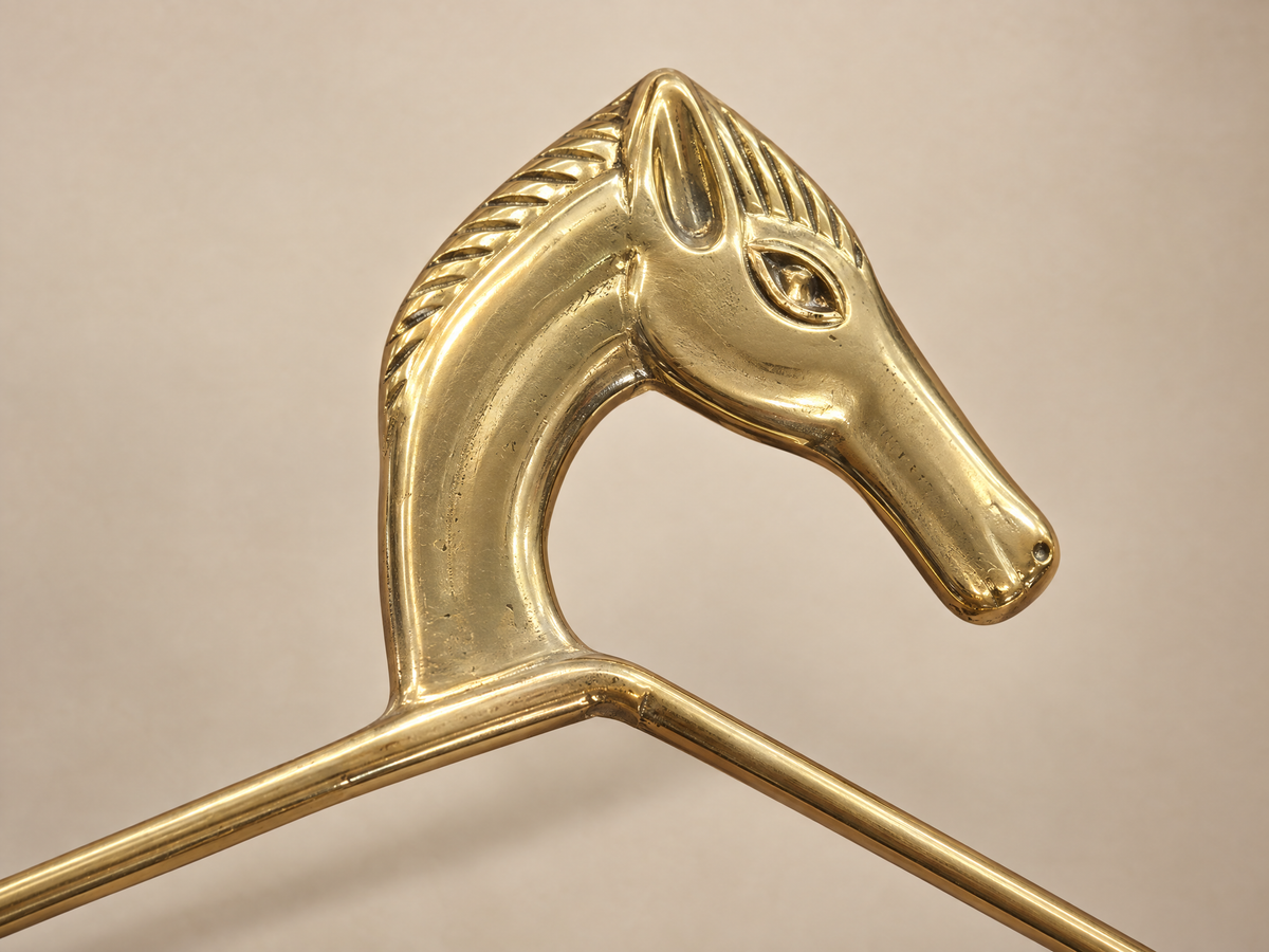 Vintage Brass Horse Head Clothes Hanger
