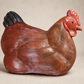 Vintage Red Hen Ceramic Sculpture