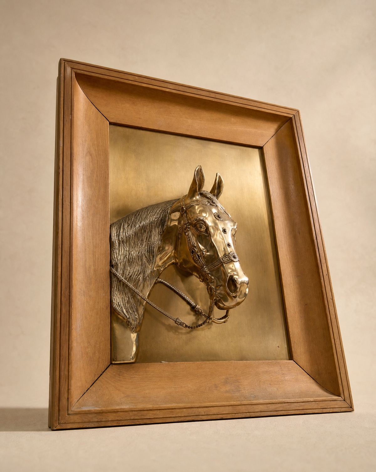Vintage Copper & Brass Horse Head Wall Relief