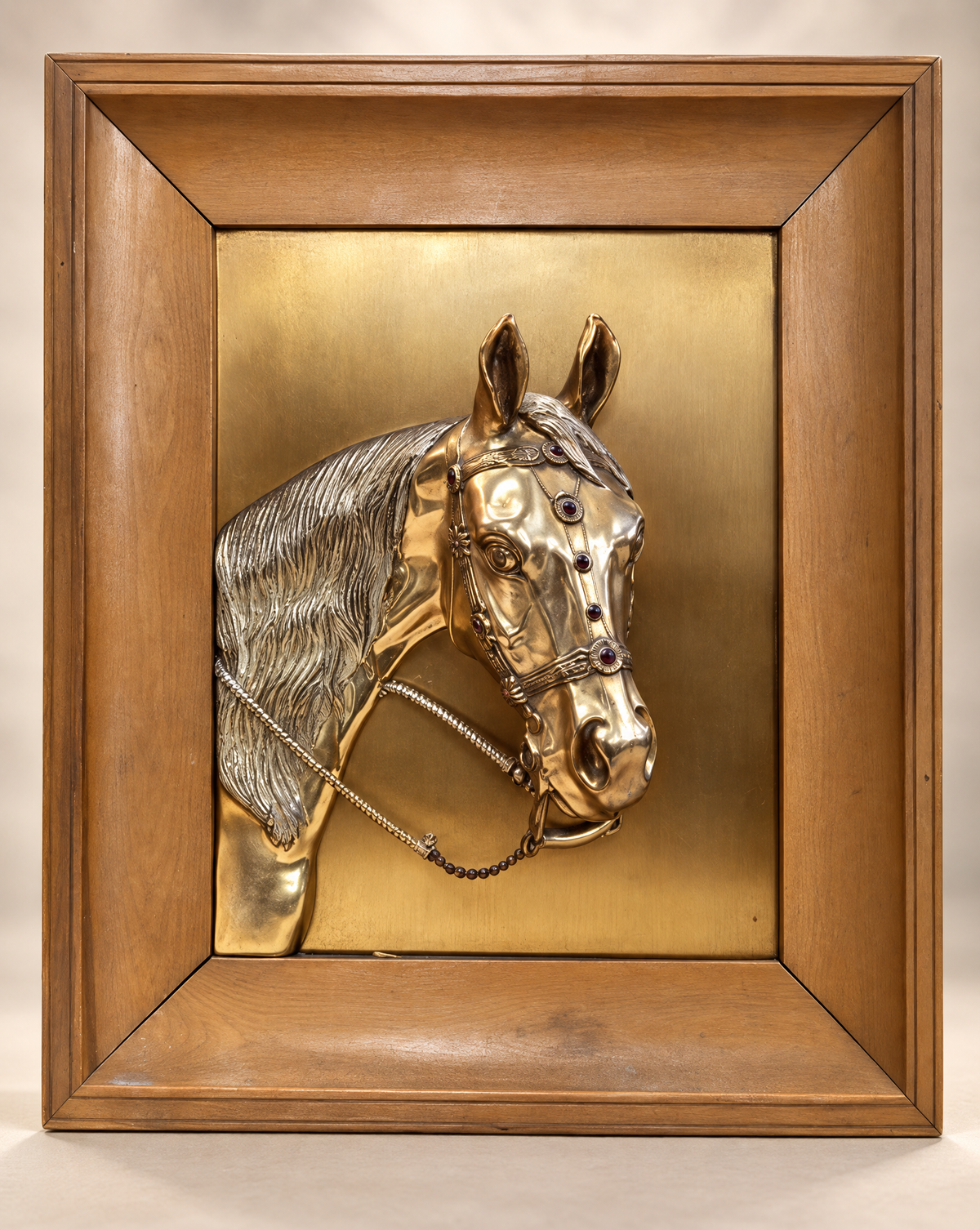 Vintage Copper & Brass Horse Head Wall Relief