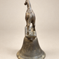 Vintage Horse Figurine Brass-Tone Bell – 5.5" H