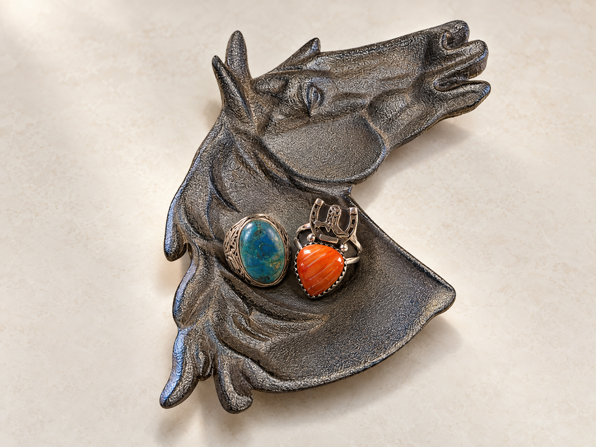 Cast Iron Horse Trinket Dish
