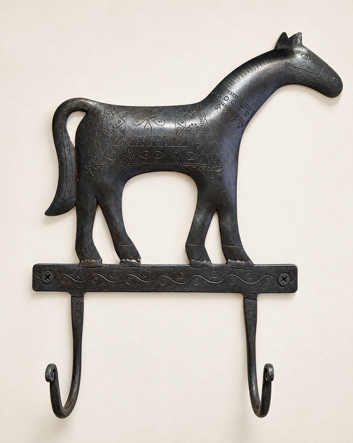 Hammered Iron Horse Wall Hook