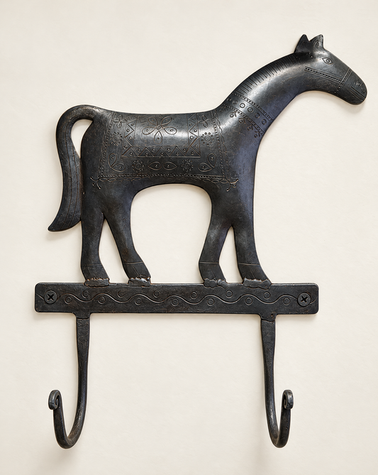 Hammered Iron Horse Wall Hook