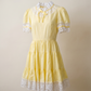 Vintage Yellow Lace Trim Prairie Mini Dress - XS