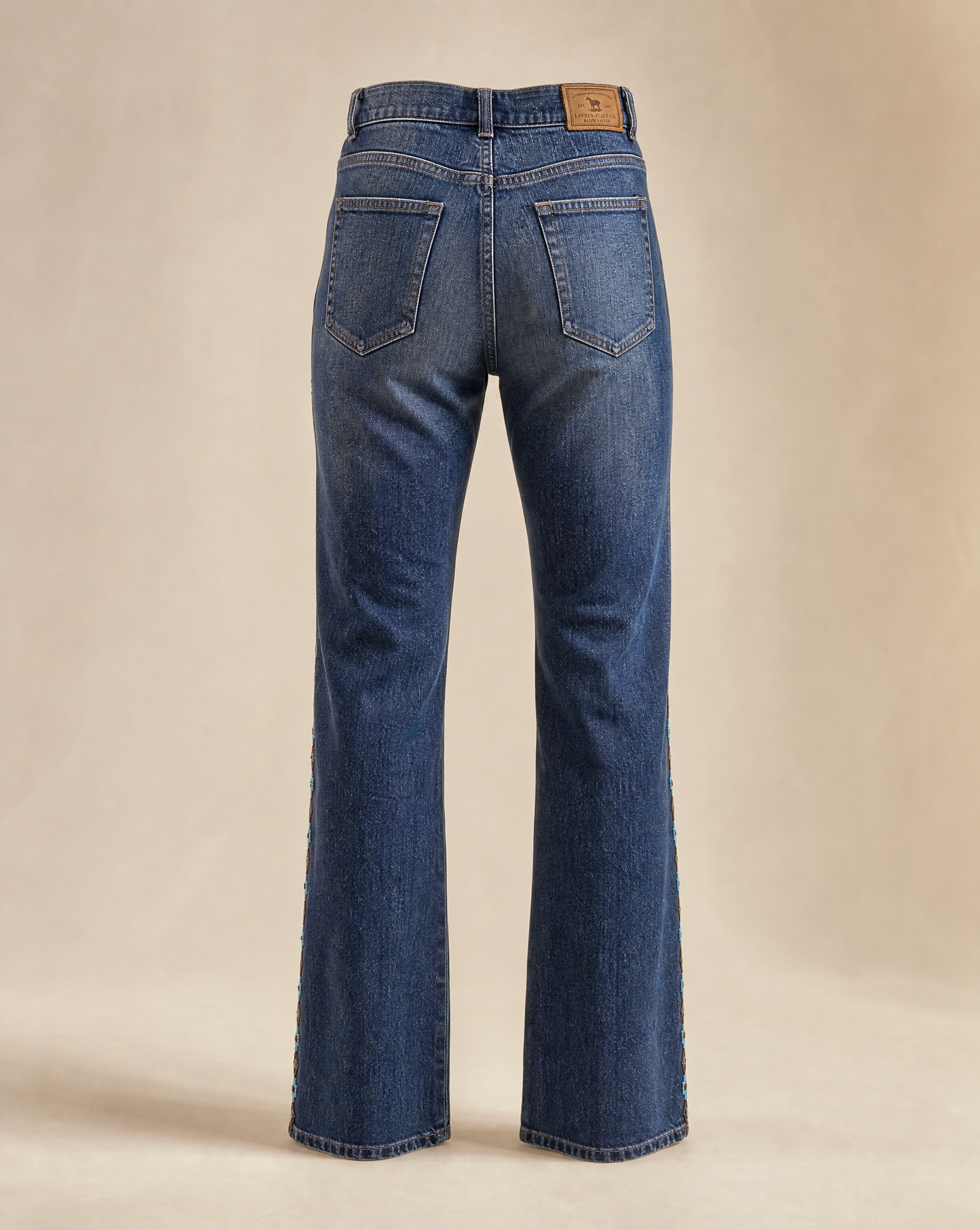 Lauren Jeans Co. Beaded Western Flare Jeans - 34 x 31
