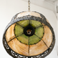 Antique Art Nouveau Green & Caramel Slag Glass Pendant Light | Circa 1910–1930