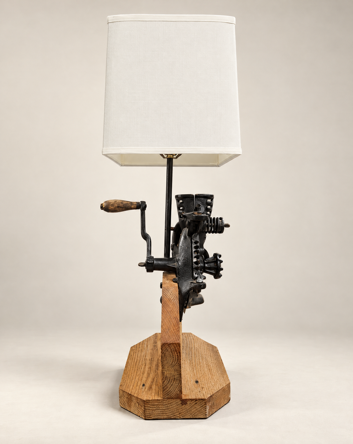 Early 20th Century Cast Iron Corn Sheller Lamp
