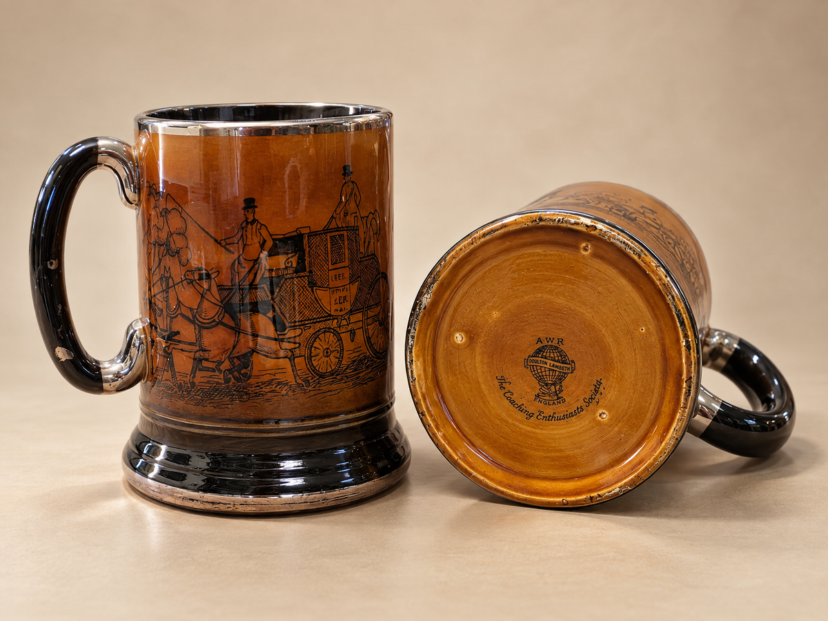 Pair of Vintage Arthur Wood Equestrian Tankards