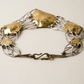 Signed Brutalist Mixed Metal Artisan Collar Necklace