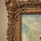 Ornate Framed Peacock Oil Painting on Canvas, Signed 49" W × 62" H