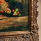 Ornate Framed Peacock Oil Painting on Canvas, Signed 49" W × 62" H