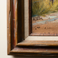 Vintage Western Windmill Landscape Original Oil Painting 31.5" W × 25.25" H