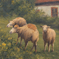 Vintage Pastoral Landscape Oil Painting – Cattle & Country Cottage (19.5" H × 15.5" W)