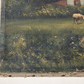 Vintage Pastoral Landscape Oil Painting – Cattle & Country Cottage (19.5" H × 15.5" W)