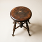 Antique Adjustable Piano Stool with Glass Ball & Claw Feet