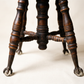 Antique Adjustable Piano Stool with Glass Ball & Claw Feet