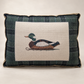 Decoy Duck III on Plaid Decorative Pillow