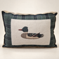 Decoy Duck on Plaid Decorative Pillow