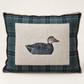 Decoy Duck II on Plaid Decorative Pillow