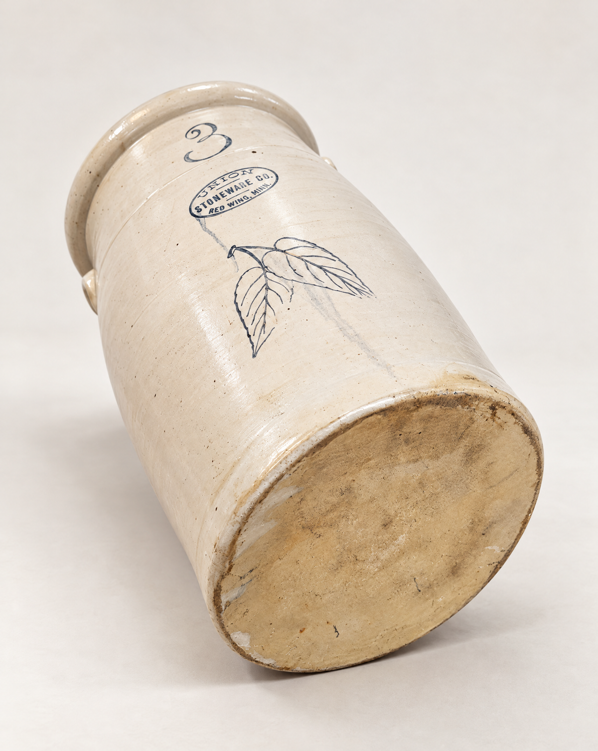 Antique Union Stoneware Co. Red Wing 3-Gallon Churn – Circa 1895–1909