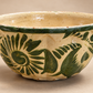 Set of Four Vintage Green Glazed Folk Pottery Nesting Bowls