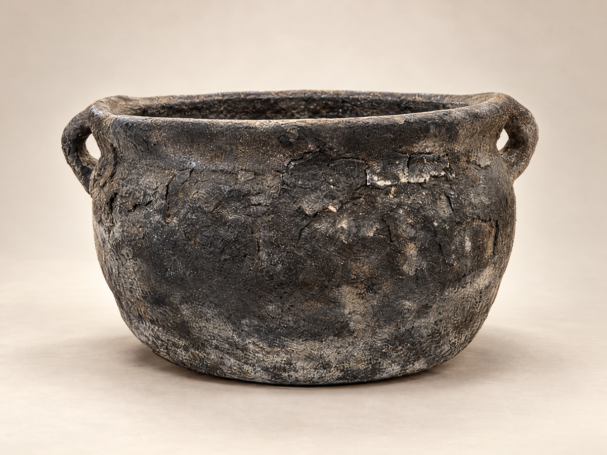 Vintage Turkish Erzurum Earthenware Cooking Pot 8"