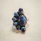 Sterling Silver Purple Mojave Turquoise Cluster Ring – Size 8