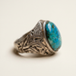 Vintage Sterling Silver Azurite-Malachite Statement Ring – Size 8