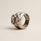 Sterling Silver Double Pear-Cut Crystal Statement Ring – Size 6