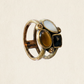 Lia Sophia Multistone Gold Tone Statement Ring – Size 9