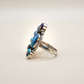 Sterling Silver Purple Mojave Turquoise Cluster Ring – Size 8