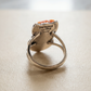 Sterling Silver Southwestern Horseshoe & Orange Spiny Oyster Ring – Size 7