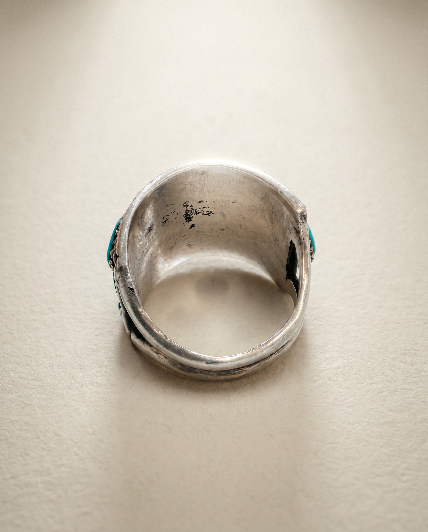 Vintage Sterling Silver Multi-Stone Turquoise Cluster Ring – Size 7.5
