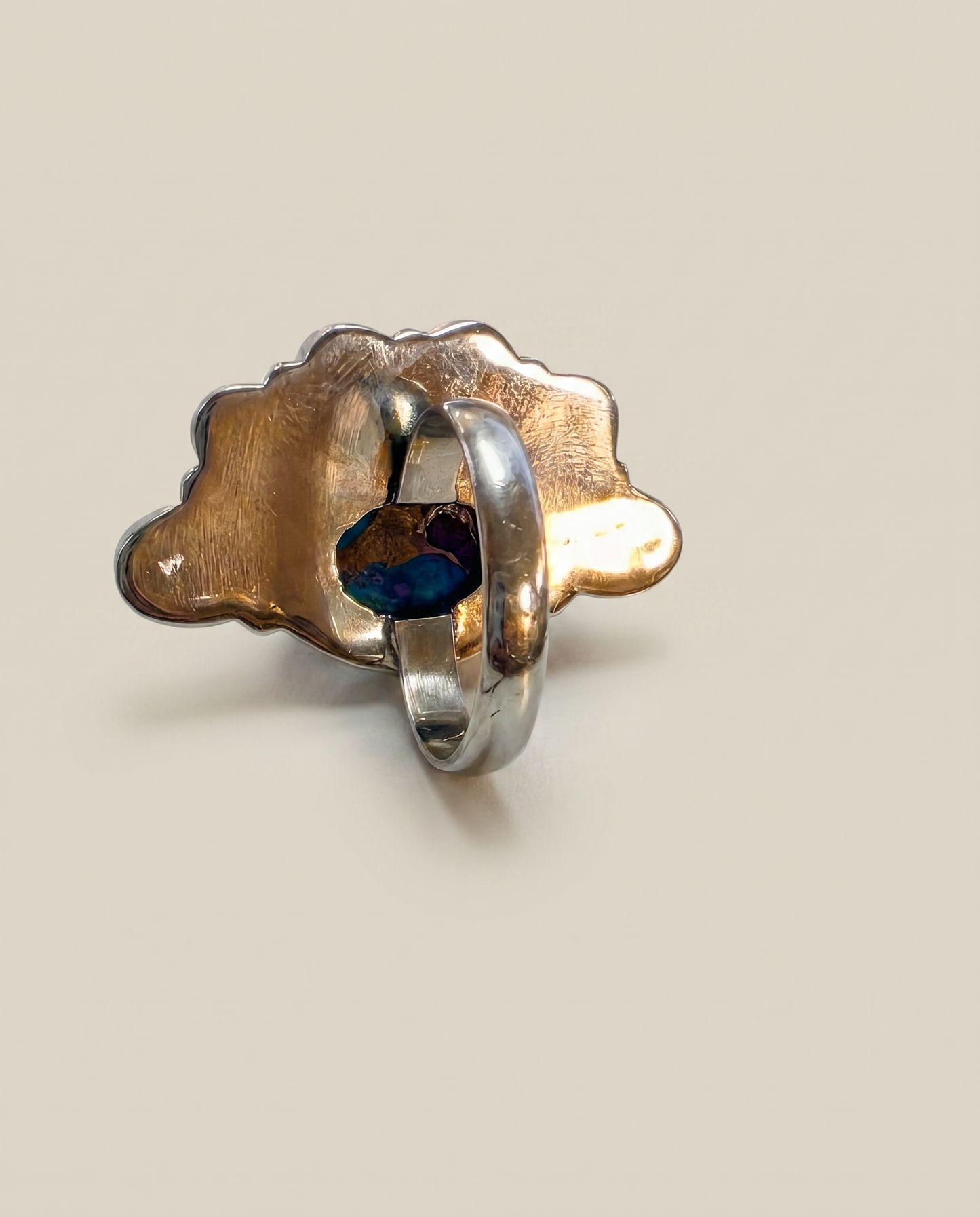 Sterling Silver Purple Mojave Turquoise Cluster Ring – Size 8