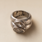 Sterling Silver Double Pear-Cut Crystal Statement Ring – Size 6
