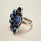 Sterling Silver Purple Mojave Turquoise Cluster Ring – Size 8