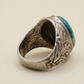 Vintage Sterling Silver Azurite-Malachite Statement Ring – Size 8