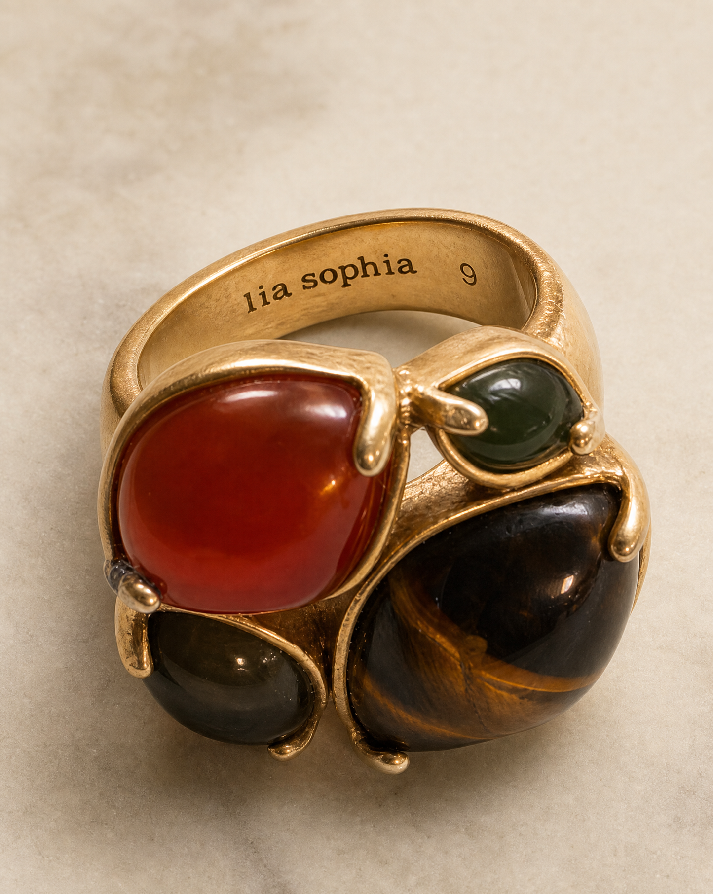 Lia Sophia Multistone Statement Ring – Size 9