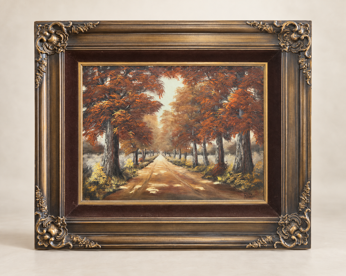 Vintage 1977 Ruth Robson California Landscape Oil Painting - 34" W × 28" H