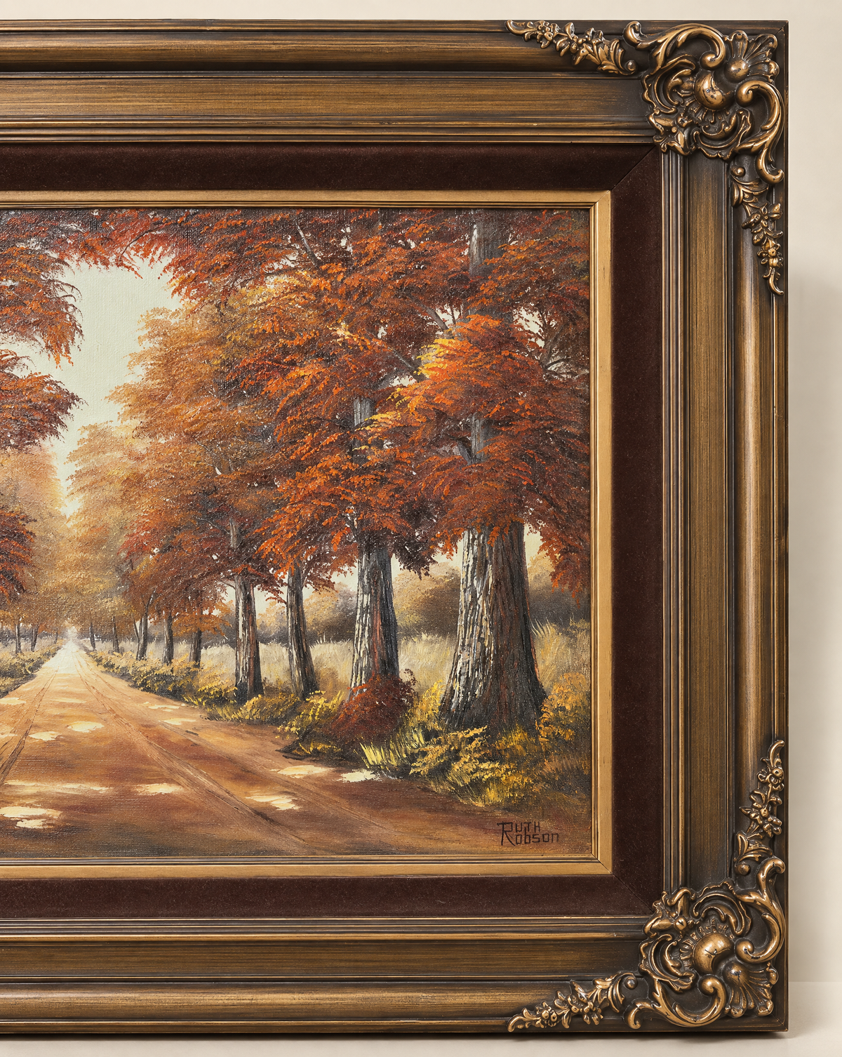 Vintage 1977 Ruth Robson California Landscape Oil Painting - 34" W × 28" H