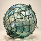 Vintage Glass Fishing Float with Rope Netting