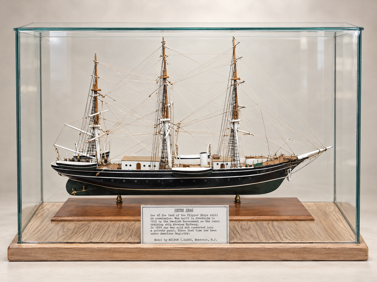 Mid-Century Handmade Seven Seas / Abraham Rydberg Ship Model by Milton I. Sachs