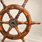 Vintage Wooden Ship's Wheel with Metal Center Hub – 24"