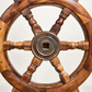 Vintage Wooden Ship's Wheel with Metal Center Hub – 24"