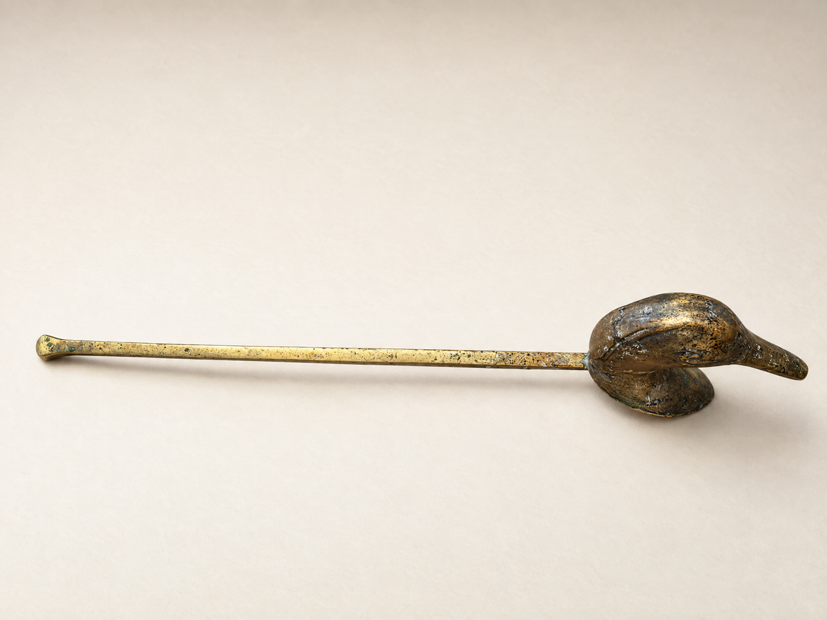 Vintage Brass Duck Head Candle Snuffer