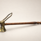 Vintage Brass Antelope Head Candle Snuffer with Wood Handle