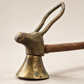 Vintage Brass Antelope Head Candle Snuffer with Wood Handle