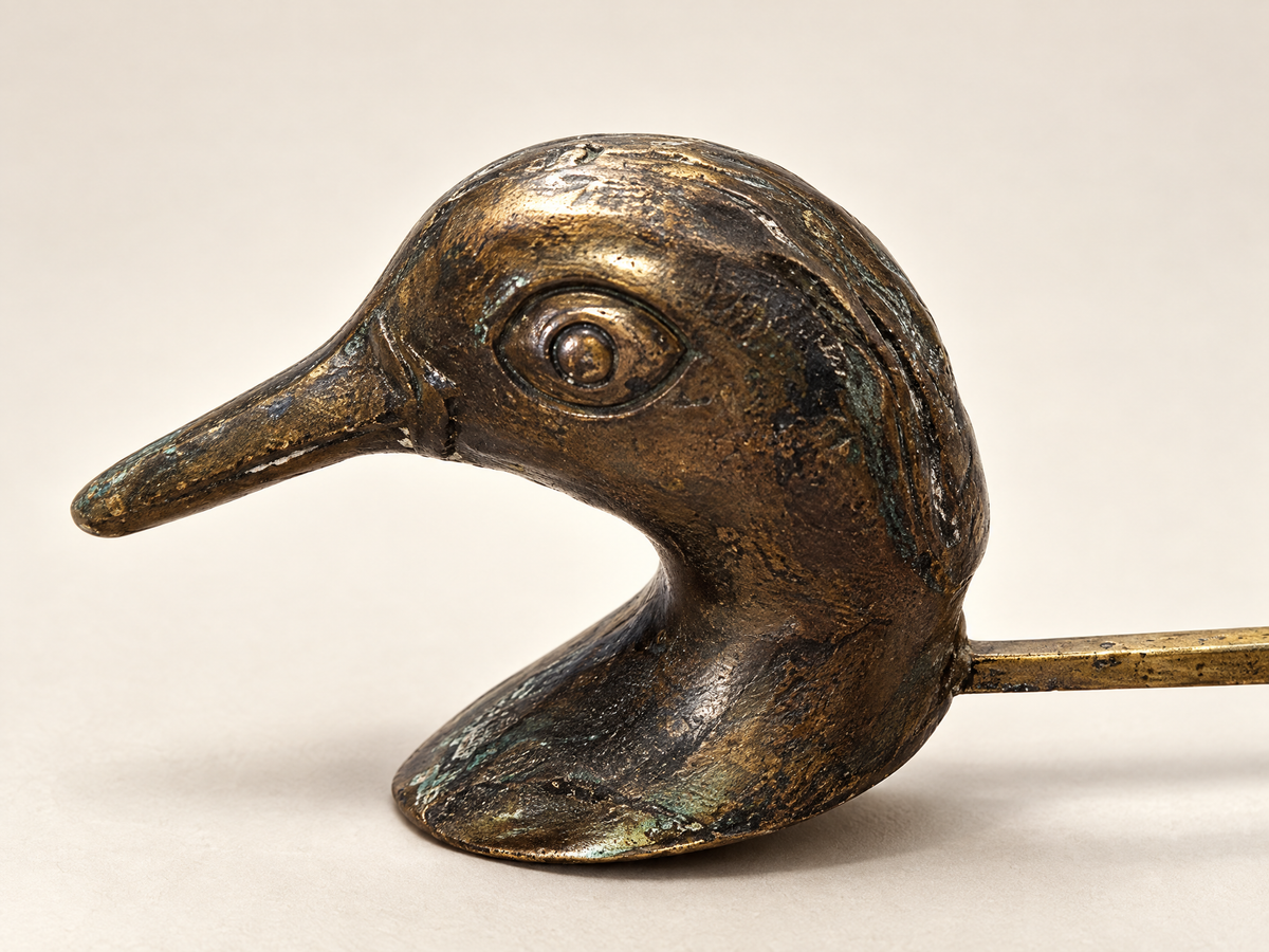 Vintage Brass Duck Head Candle Snuffer